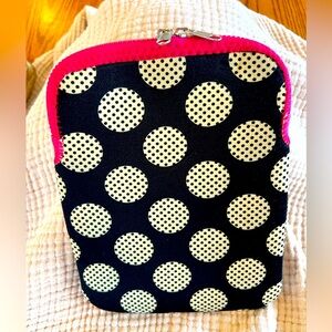 Neoprene MINI TABLET CASE-polka dot and hot pink zipper-good preloved condition